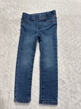 Oshkosh girls pull on denim jegging pants blue skinny toddler size 4T